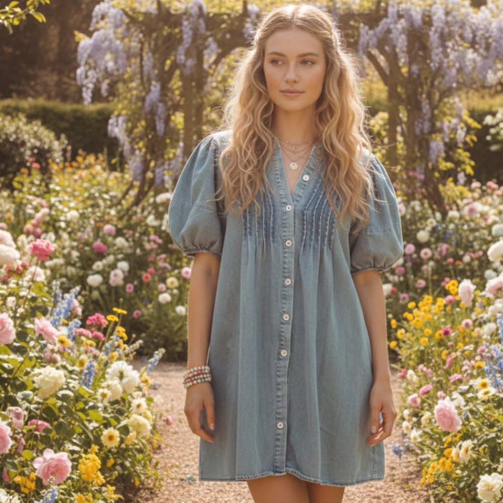 Just In! JODIFL Blue Puff Sleeve Mini Dress